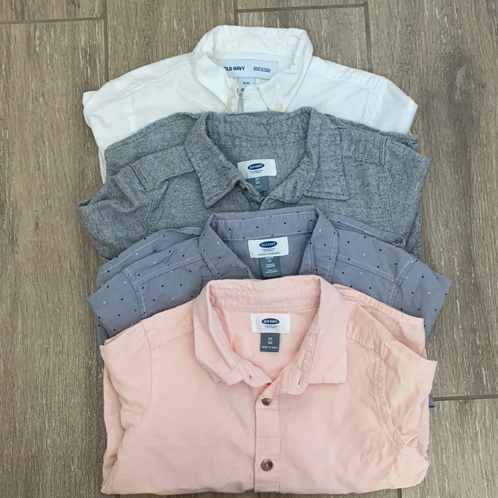 4 Old Navy long sleeve button up shirts